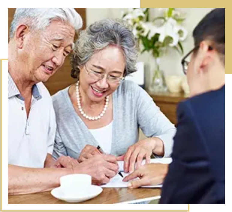 A couple of people sitting at a table